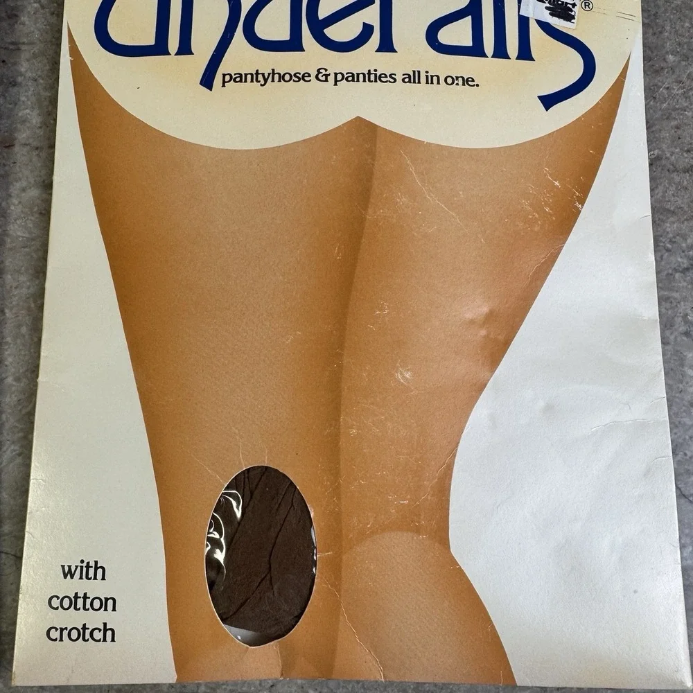 UNDERALLS Vintage Set Of 2 Pantyhose Nylons Queen-size Beige Panty Suntan Legs